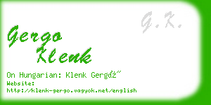 gergo klenk business card